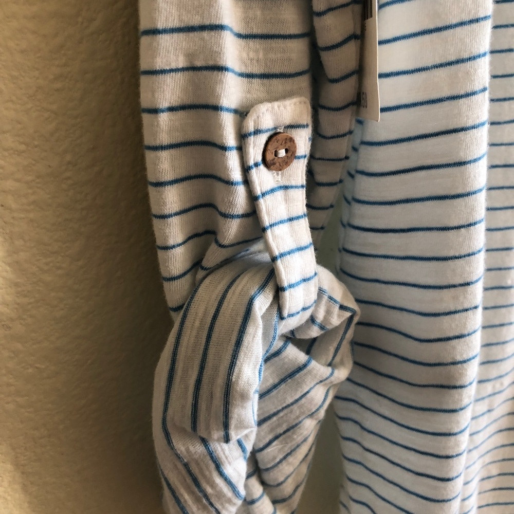 NWT Style & Co. Women’s White/Blue Striped Button Up Top (Size: L) - Picture 4 of 9